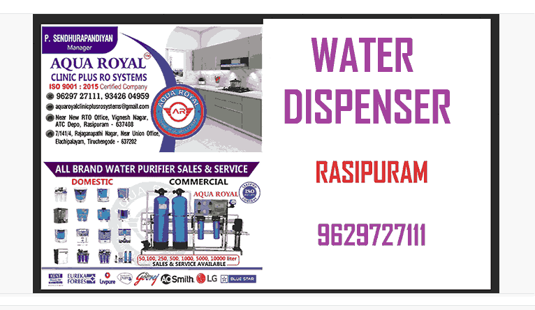Aqua Royal water dispenser in rasipuram